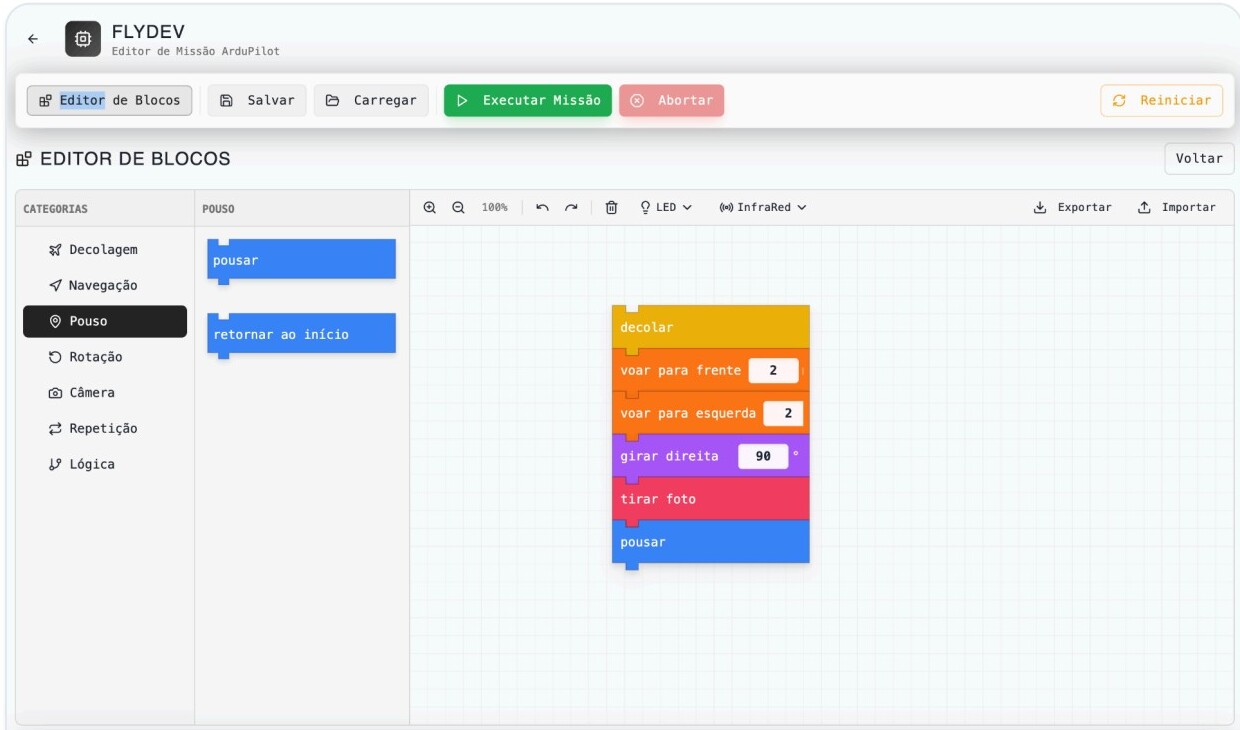 Editor de blocos visuais FlyDev